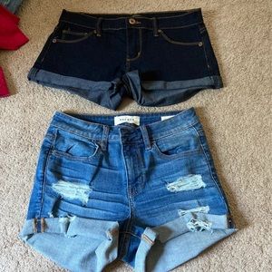 (2) Jean shorts Sz 25, PacSun, forever21